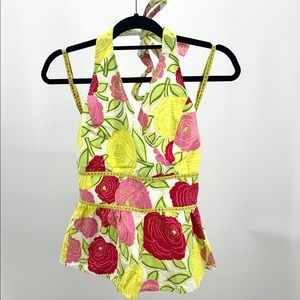 Jennifer Reale Design Floral Halter Top l Size 4 *